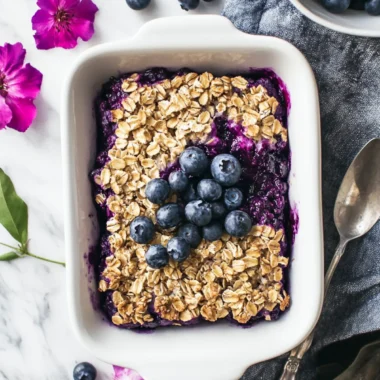 Vegan Bursting Blueberry Oatmeal Bake