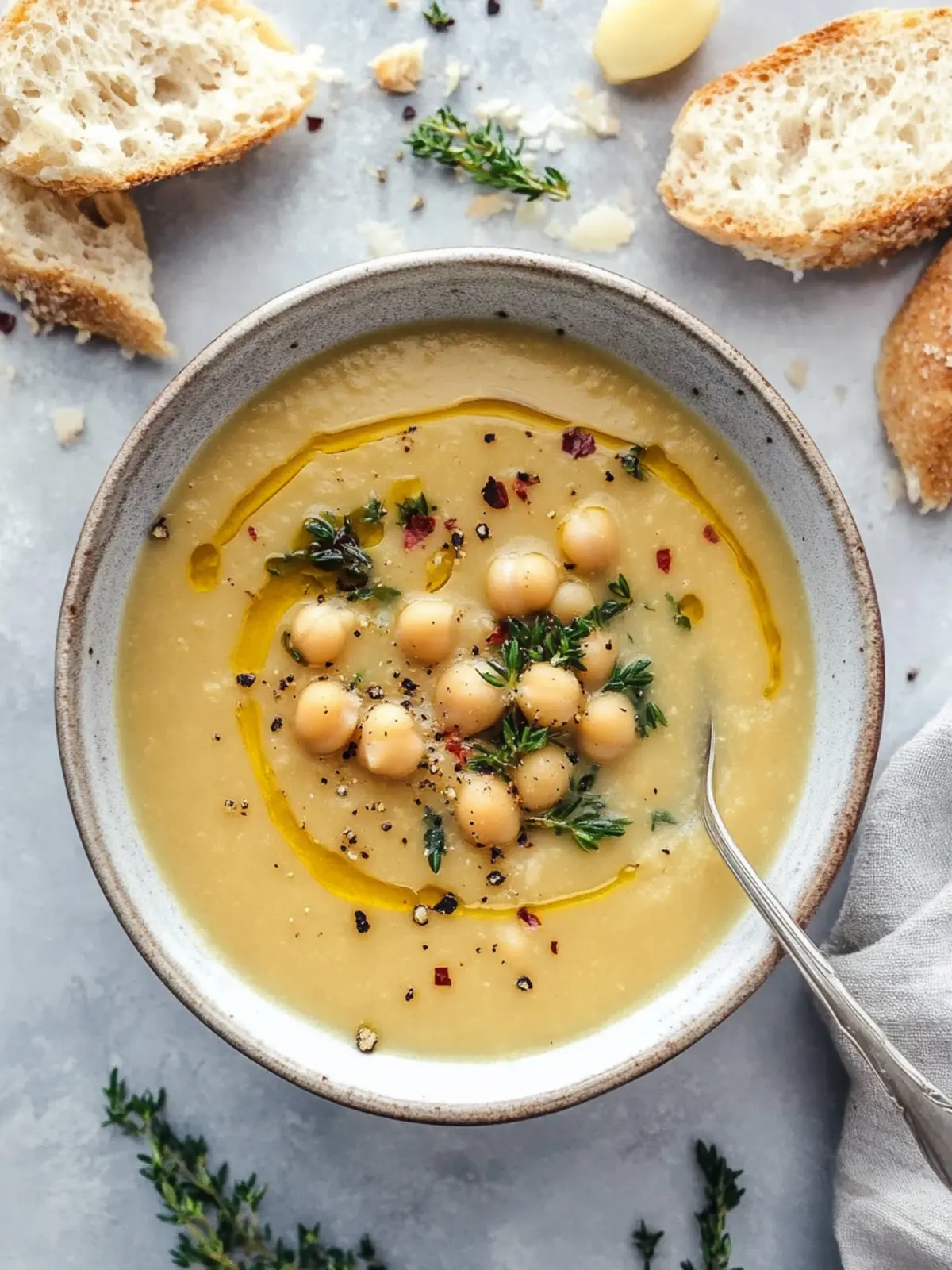 Easy Garlic Chickpea Soup (Vegan)