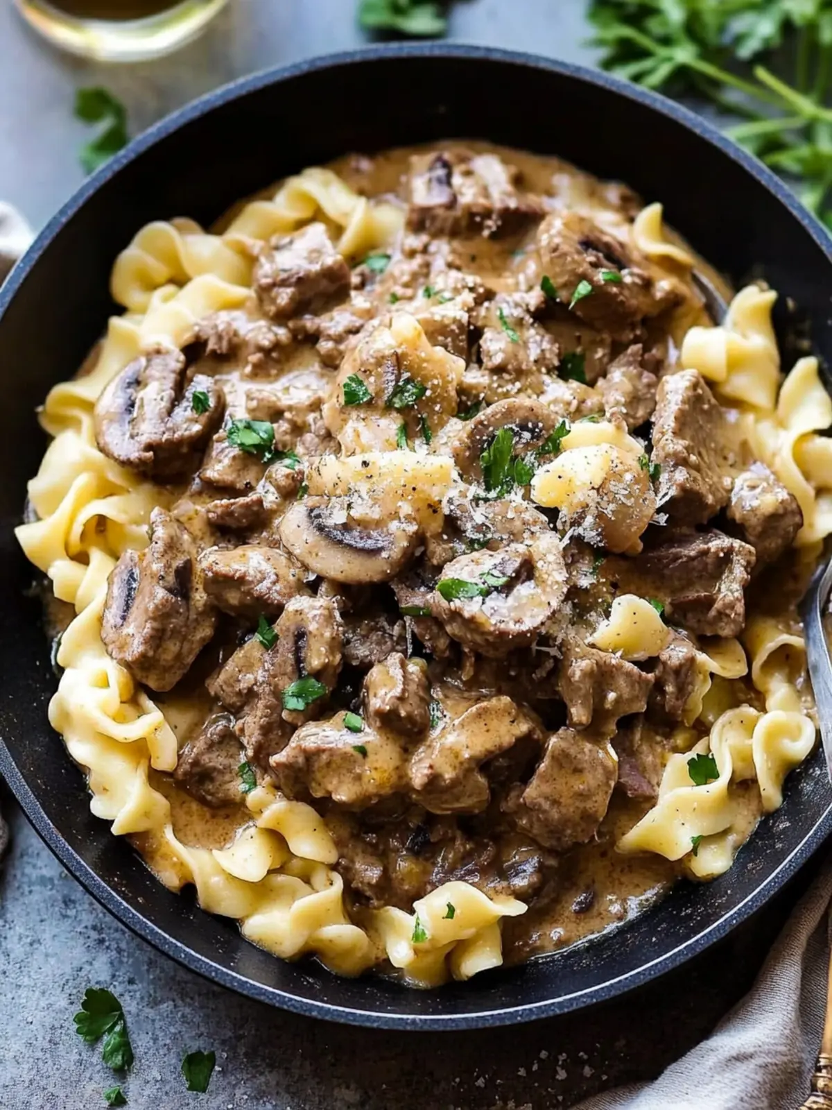 Irresistible Healthy One Skillet Beef Stroganoff Recipe