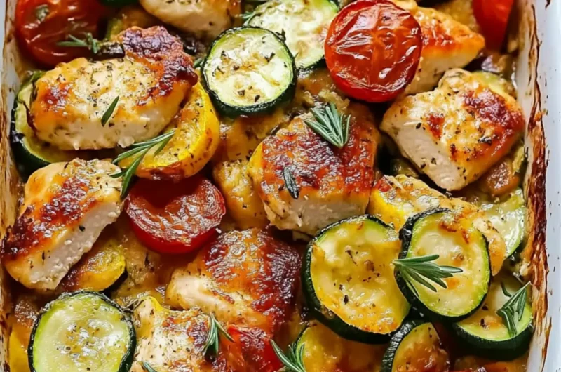 Easy Mediterranean Chicken Zucchini Bake