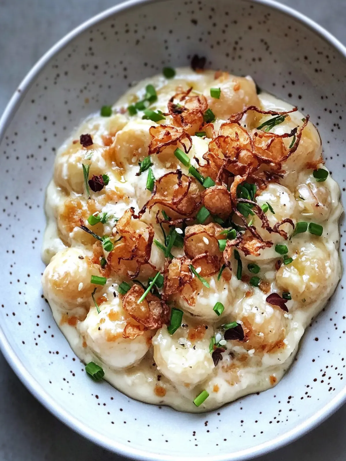 Brown Butter Miso & Roasted Garlic Radiatori with Crispy Shallots Bliss 2 Brown Butter Miso & Roasted Garlic Radiatori with Crispy Shallots