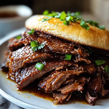 Slow Cooker Honey Garlic Beef Brisket Melts