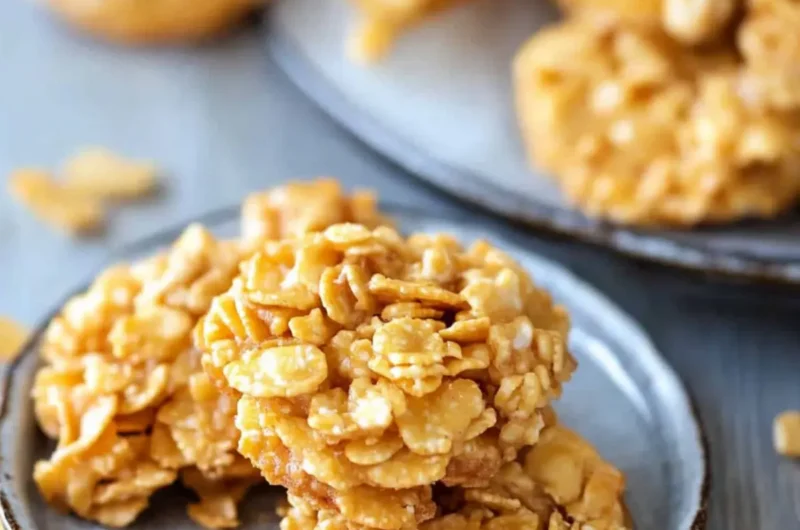 Peanut Butter Cornflake Cookies (no bake)