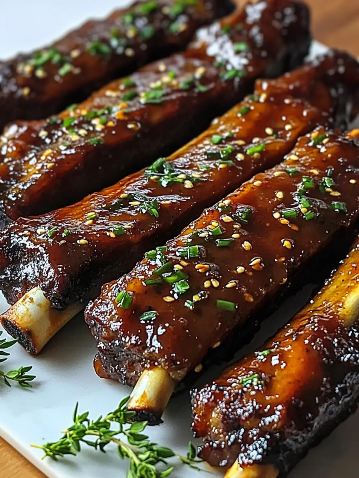 BBQ Beef Ribs with Garlic Ginger Glaze