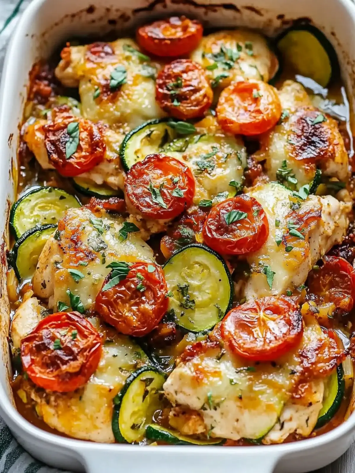 Easy Mediterranean Chicken Zucchini Bake