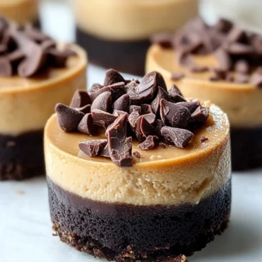 Chocolate Peanut Butter Mini Cheesecakes