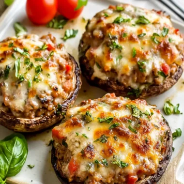 Sausage Stuffed portobello Mushrooms