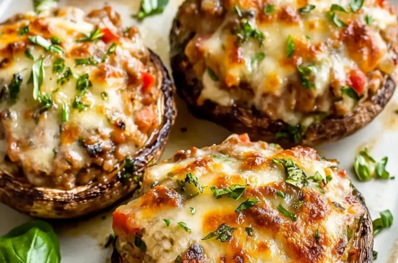 Sausage Stuffed portobello Mushrooms