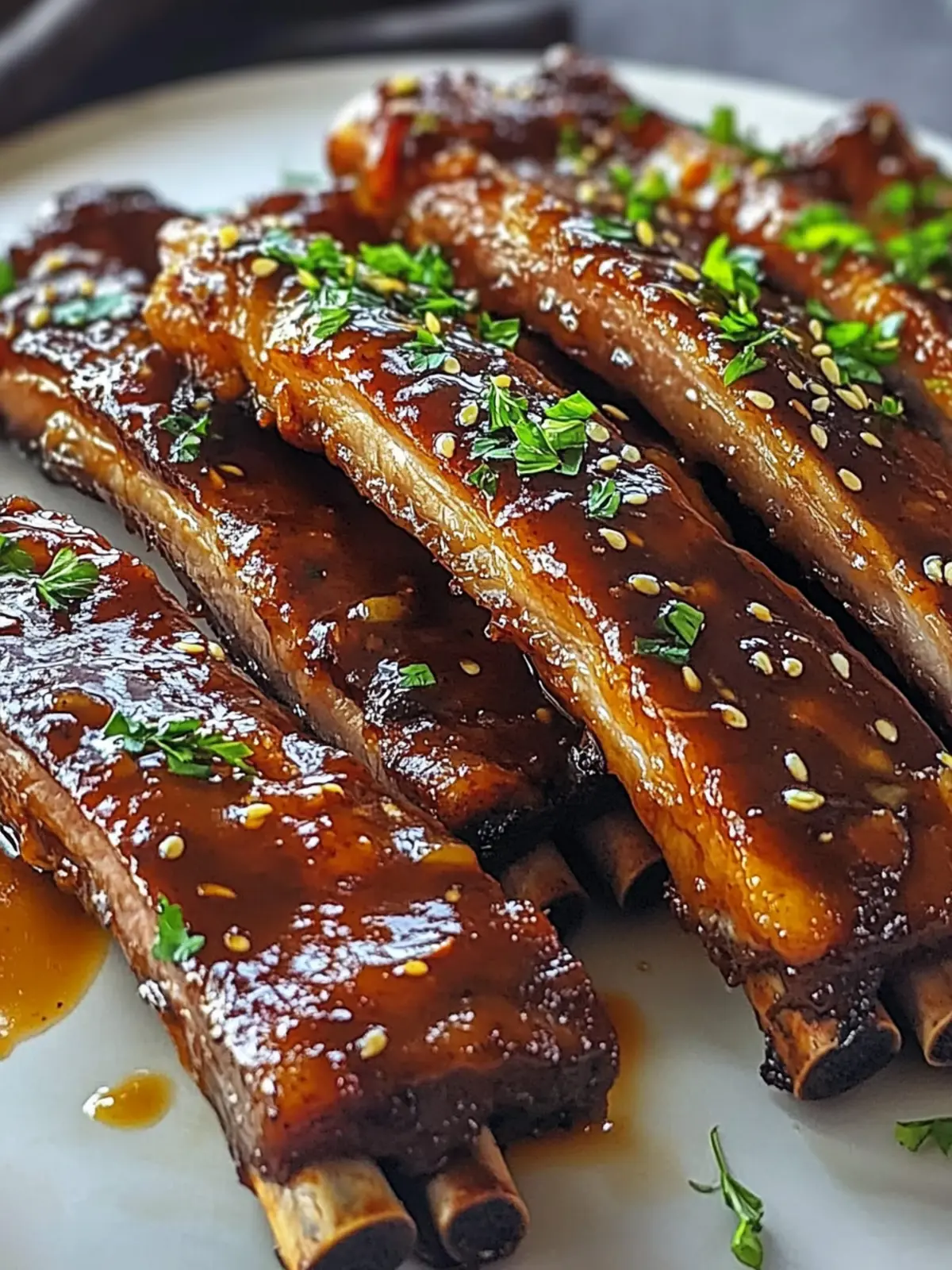 BBQ Beef Ribs with Garlic Ginger Glaze