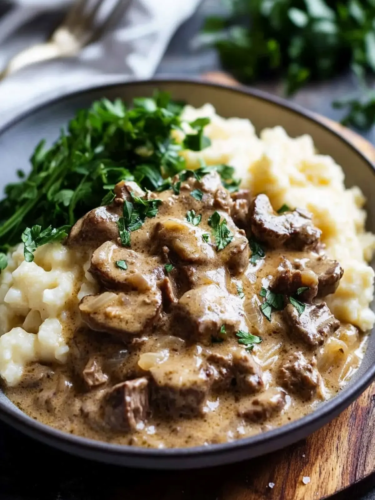 Healthy One Skillet Beef Stroganoff