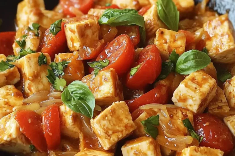 Italian Tofu In Garlic White Wine Sauce